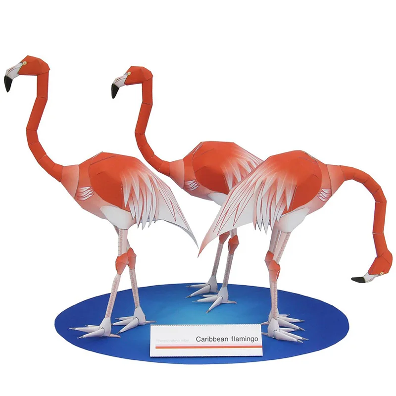 Art And Craft Nature - Caribbean Flamingo Folding Three Bird Origami