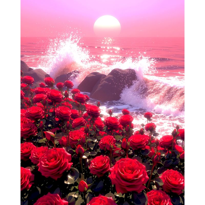 Art Craft Ideas For Adults - GATYZTORY Seaside Rose Painting By Numbers