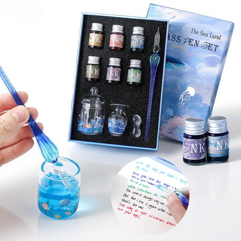 Calligraphy Pen Set - 10pcs Dipping Pen Set Ocean Series