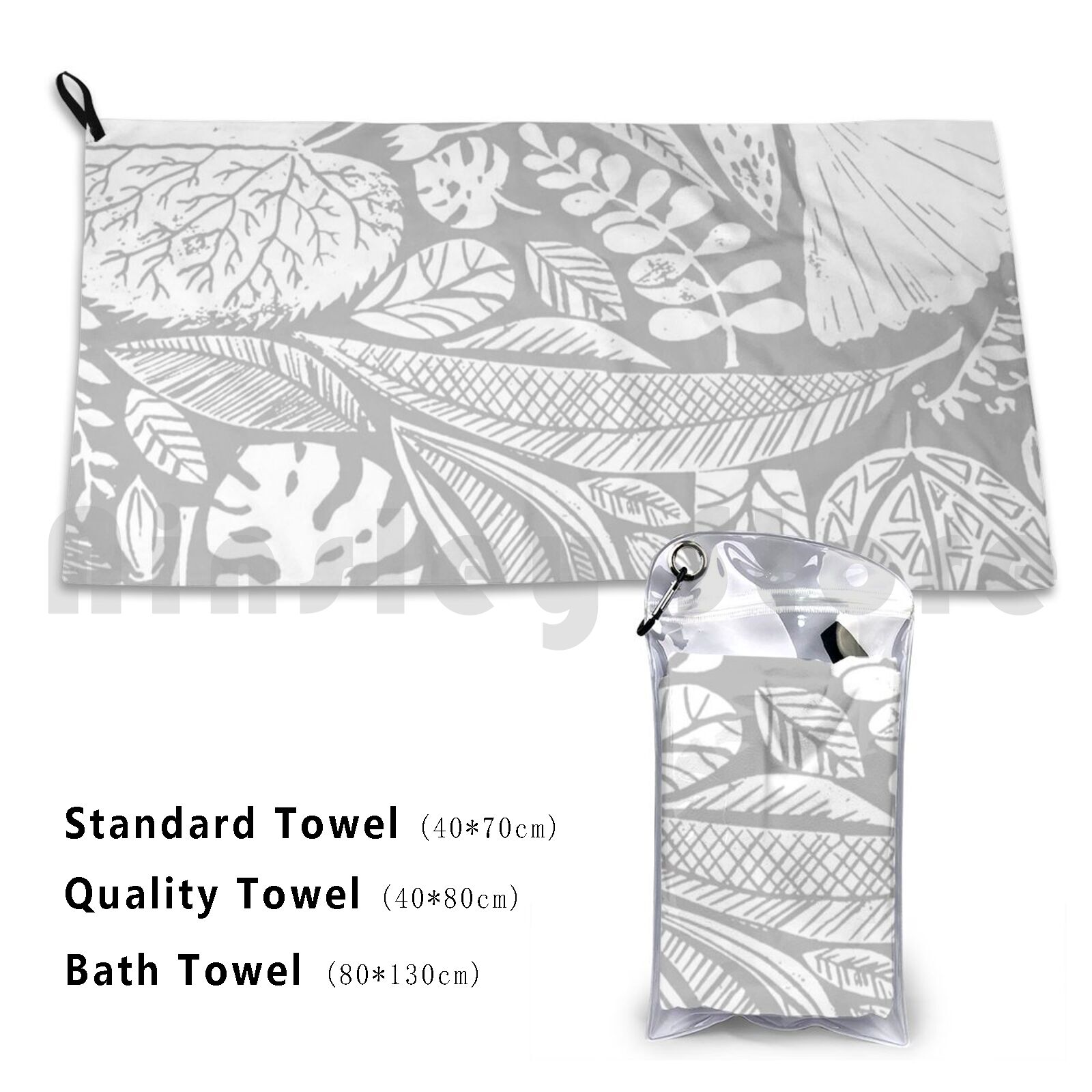Lino Printing Block - Modern Nature Custom Towel Bath Towel