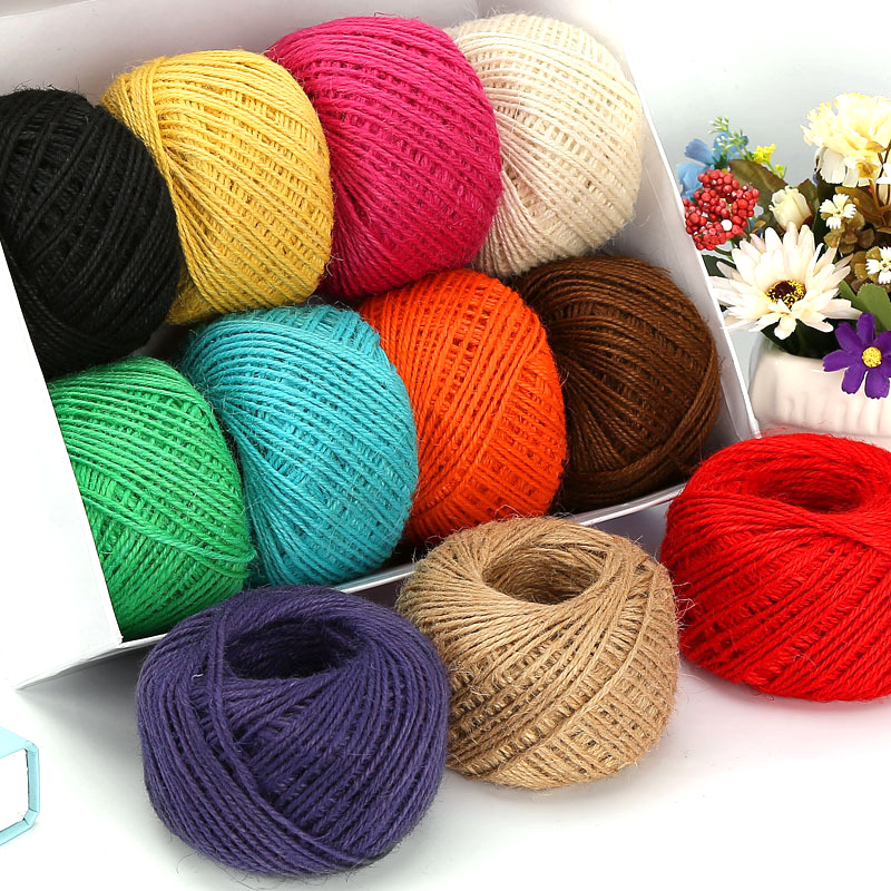 Macrame Cord Cotton - DIY Natural 2mm 50M/Roll Colorful Jute