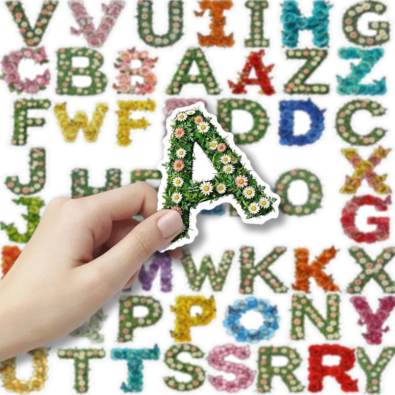Art Craft Notebook - Vintage Style English Letter Stickers Retro