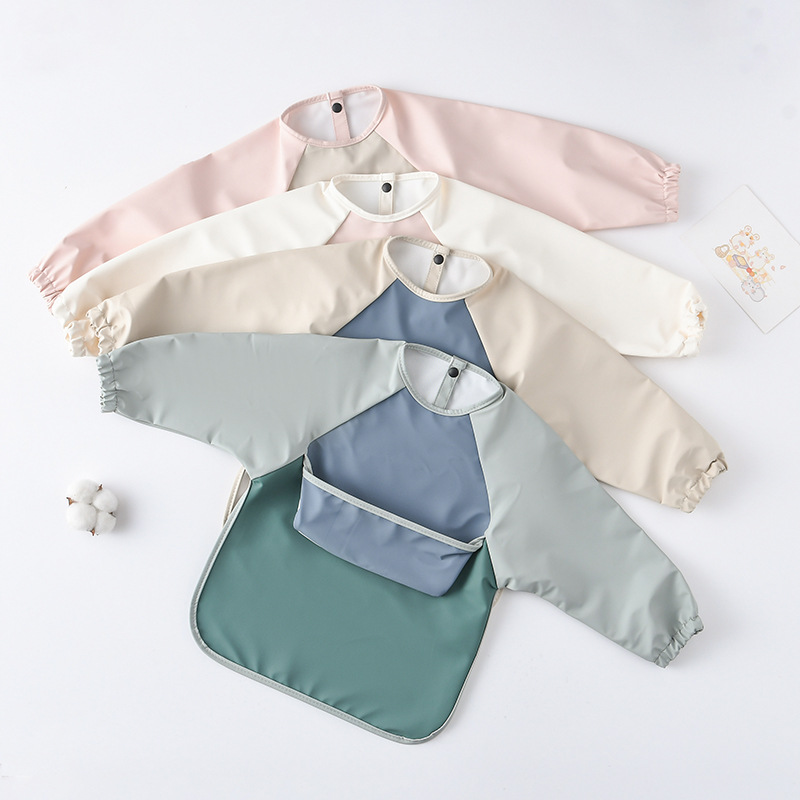 Kids Baby Long Sleeved PU Bibs - Art Craft Girl ulasan dan harga