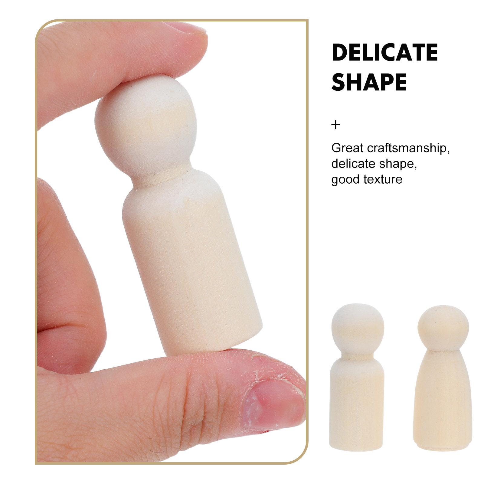 40Pcs Unpainted Wooden Peg Bla - Art Craft Handmade ulasan dan harga