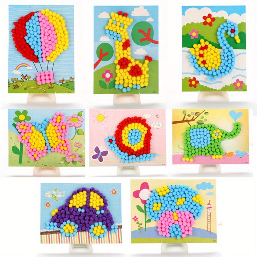2pcs 16x21cm Colorful Pom-Pom  - Art Craft Handmade ulasan dan harga