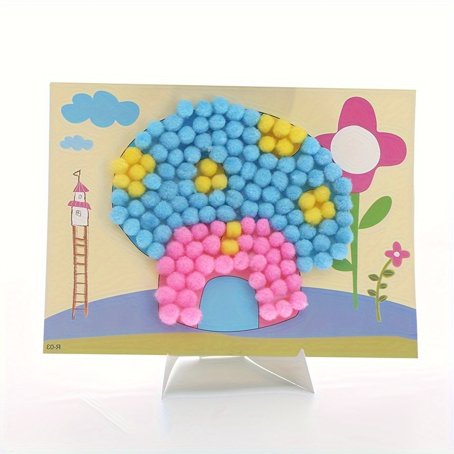 2pcs 16x21cm Colorful Pom-Pom  - Art Craft Handmade ulasan dan harga