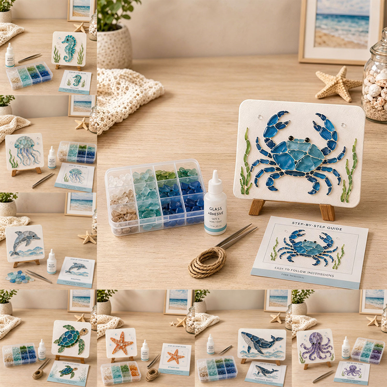 DIY Sea Glass Art Kit Sea Glas - Art And Craft Nature ulasan dan harga