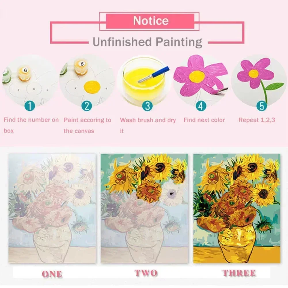 Paint By Numbers Kit for Adult - Art Craft Rose ulasan dan harga