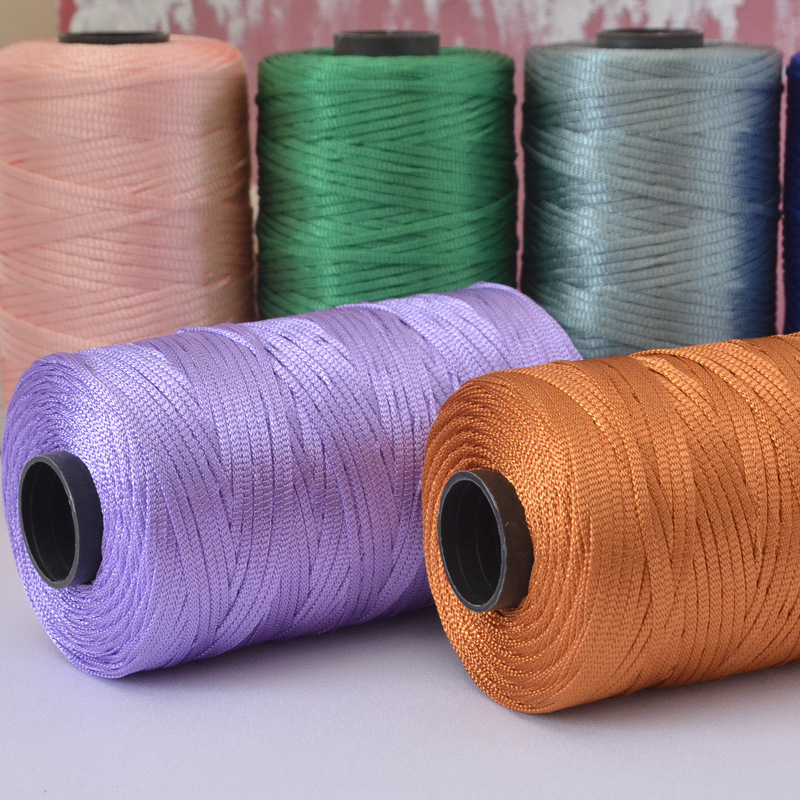 Shiny Flat Ribbon Crochet Yarn - Macrame Cord Cotton ulasan dan harga
