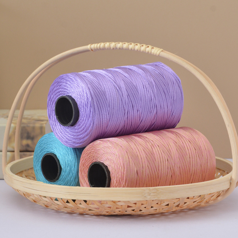 Shiny Flat Ribbon Crochet Yarn - Macrame Cord Cotton ulasan dan harga