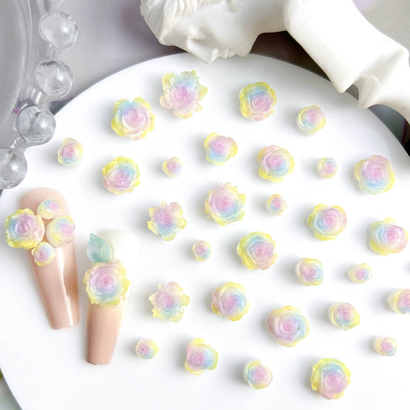 50pcs Random Mixed Resin Rose  - Art Craft Rose ulasan dan harga