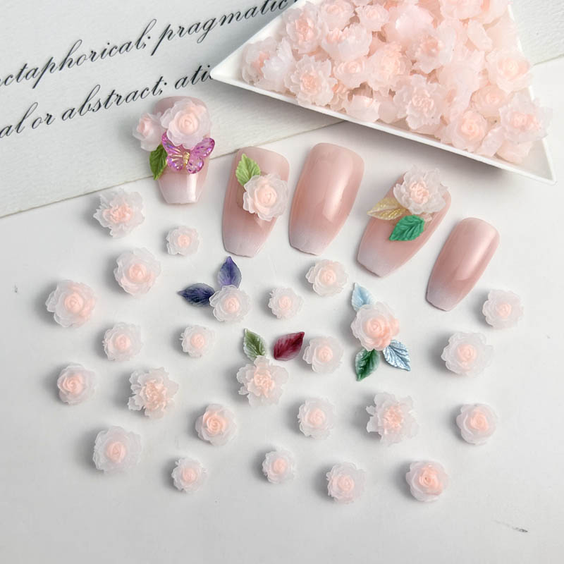50pcs Random Mixed Resin Rose  - Art Craft Rose ulasan dan harga