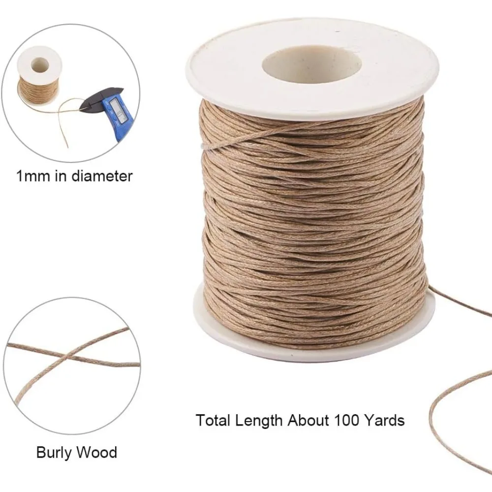 100 Yards Waxed Cord Cotton, W - Macrame Cord Cotton ulasan dan harga