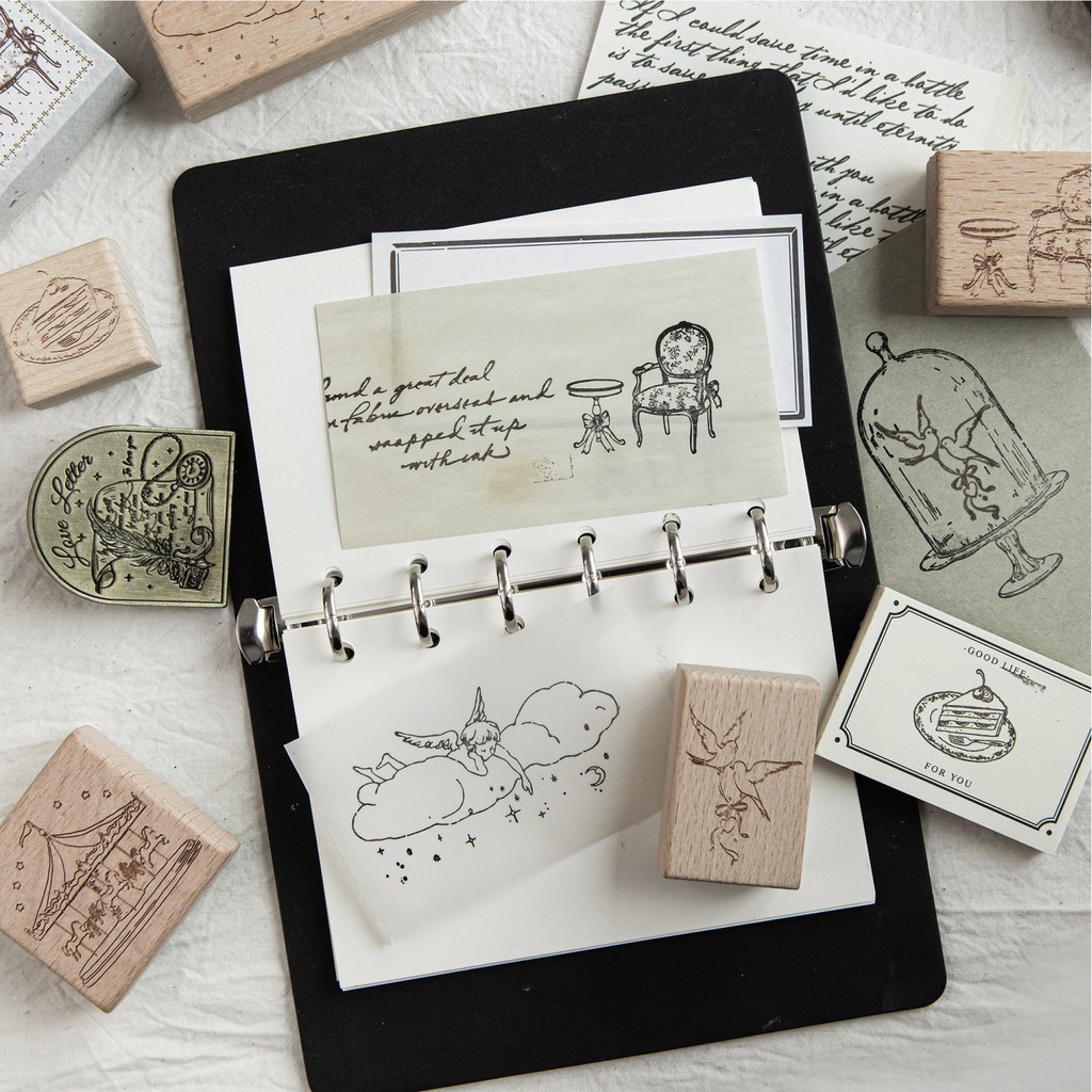 Vintage Wood Cartoon Pattern R - Art Craft Notebook ulasan dan harga