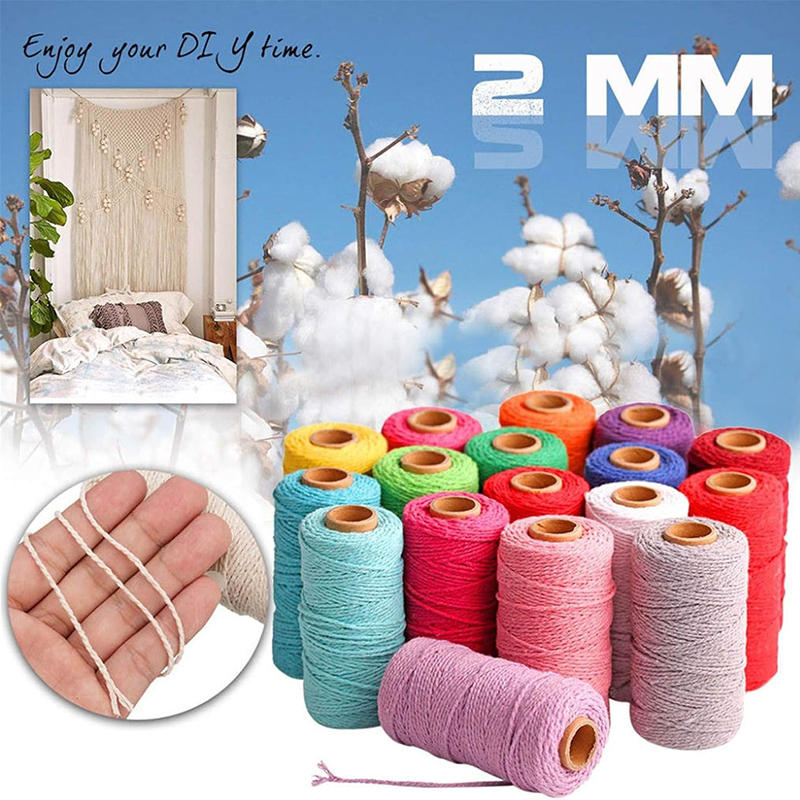 109Yards 2mm Macrame Cord Craf - Macrame Cord Cotton ulasan dan harga