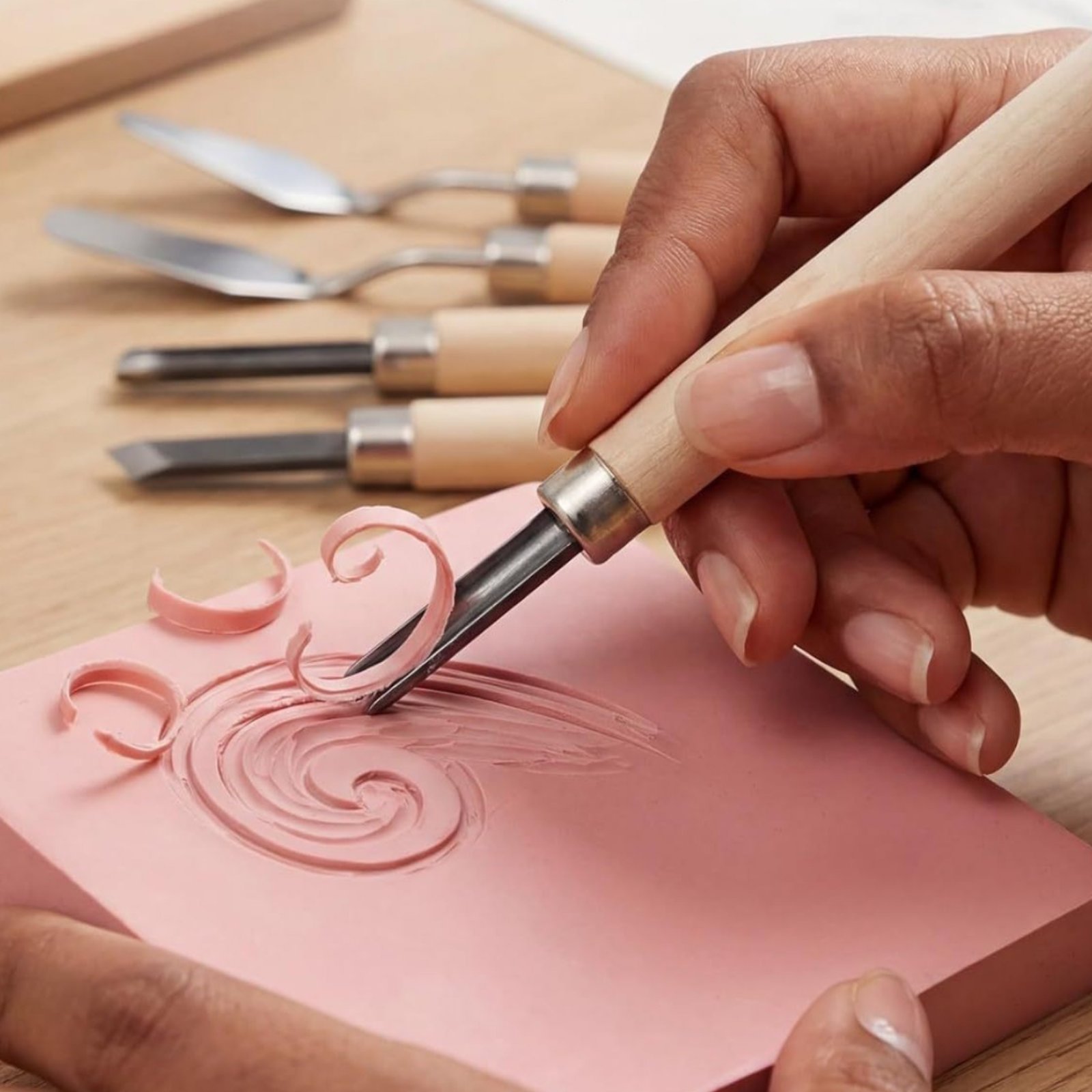 9 Pieces Linoleum Carving Kit  - Lino Printing Block ulasan dan harga