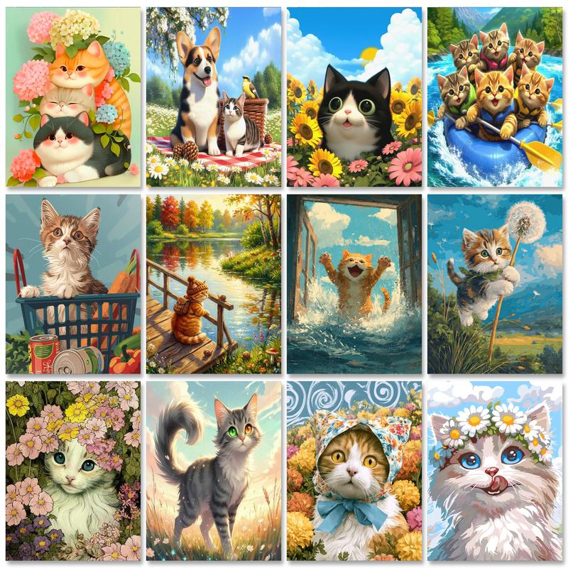 GATYZTORY Cat Painting By Numb - Art Craft Cat ulasan dan harga