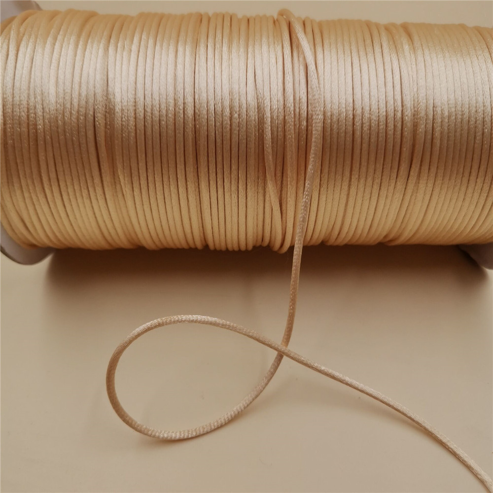 2mm Khaki Satin Cord Thread Ma - Macrame Cord Cotton ulasan dan harga
