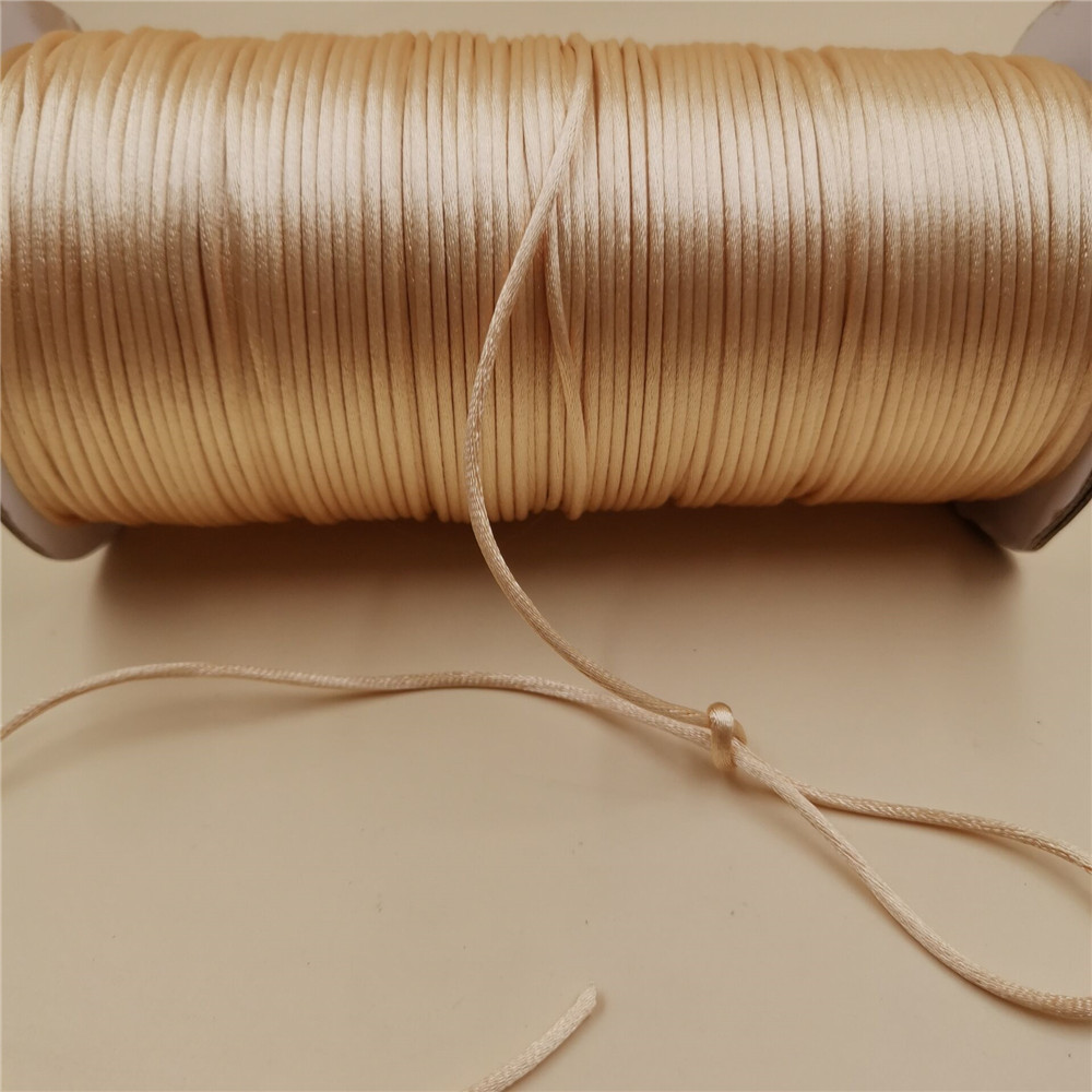 2mm Khaki Satin Cord Thread Ma - Macrame Cord Cotton ulasan dan harga