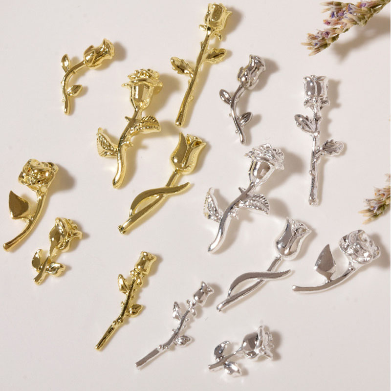 10Pcs 3D Rose Nail Art Ornamen - Art Craft Rose ulasan dan harga
