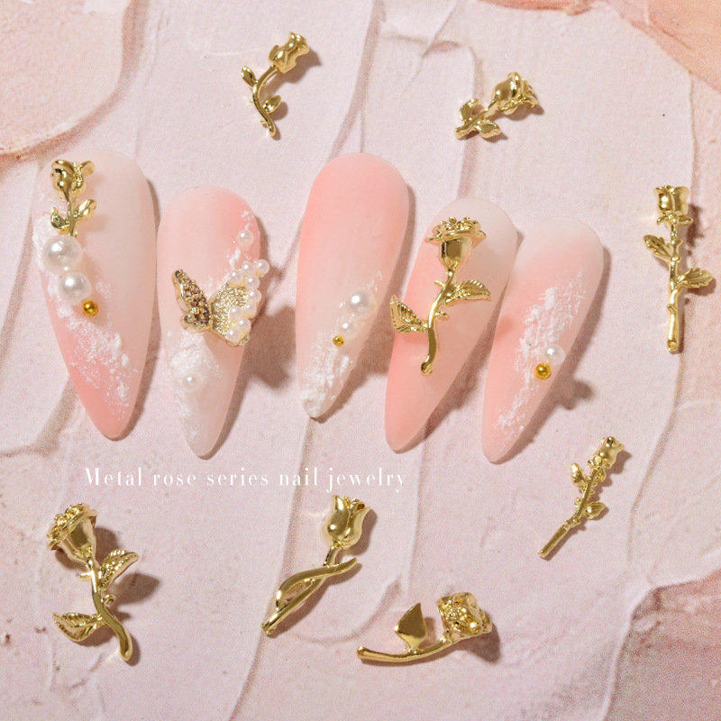 10Pcs 3D Rose Nail Art Ornamen - Art Craft Rose ulasan dan harga