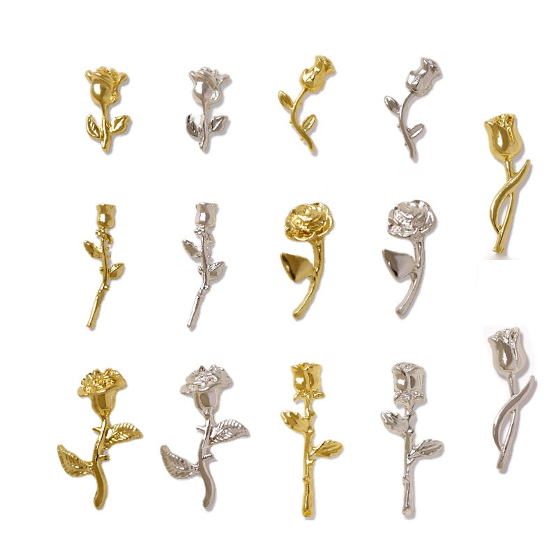 10Pcs 3D Rose Nail Art Ornamen - Art Craft Rose ulasan dan harga
