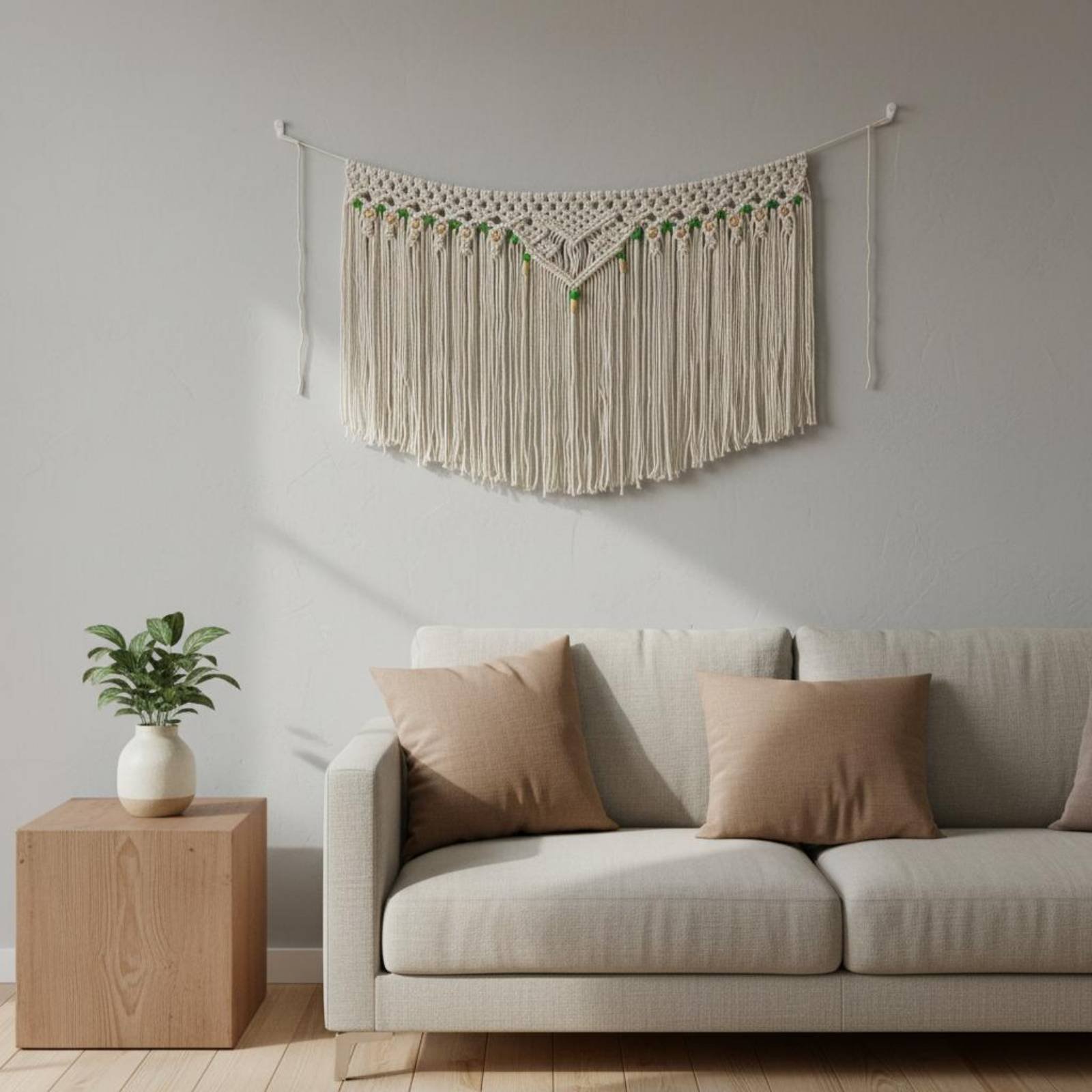 Tassel Wall Hanging Decorative - Macrame Cord Cotton ulasan dan harga