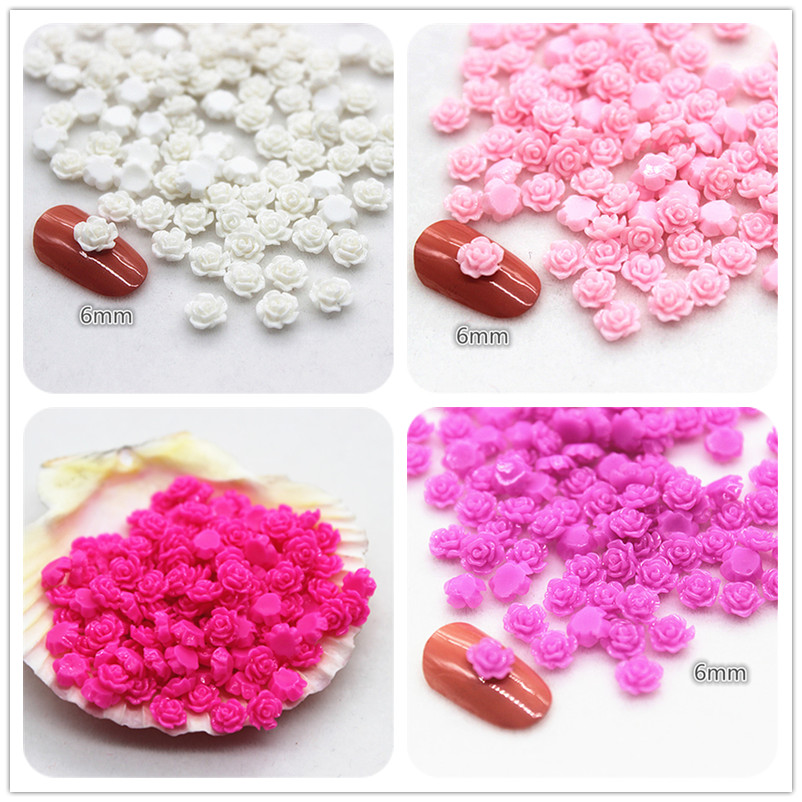 100pcs 6mm Resin Mini Rose Flo - Art Craft Rose ulasan dan harga