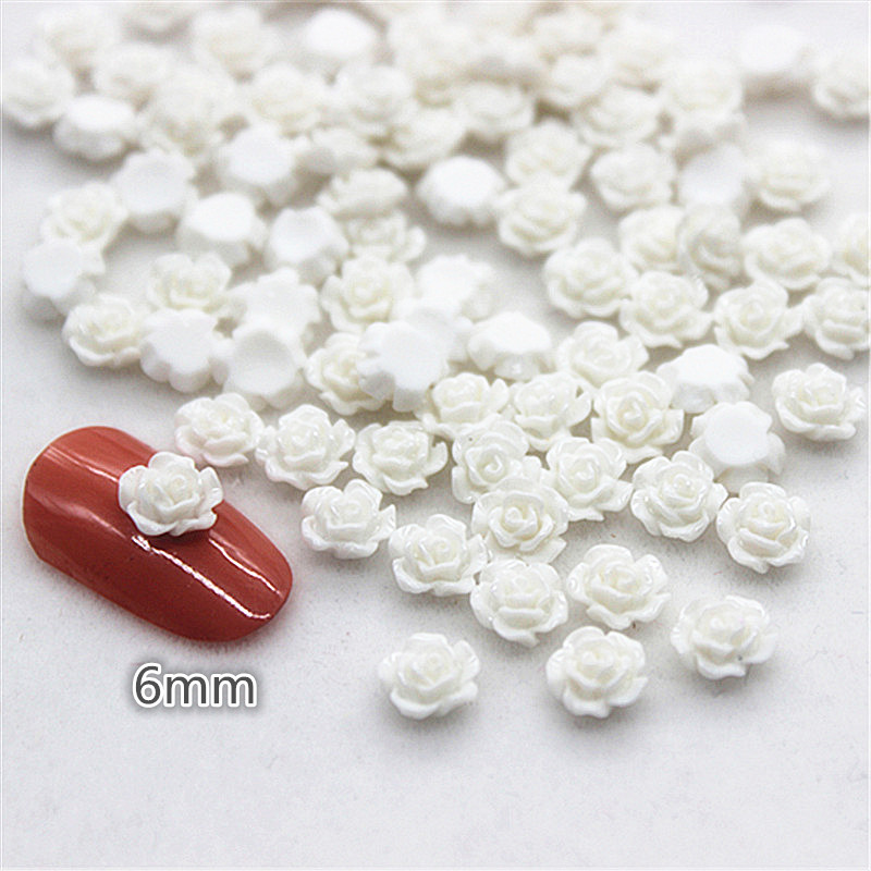 100pcs 6mm Resin Mini Rose Flo - Art Craft Rose ulasan dan harga