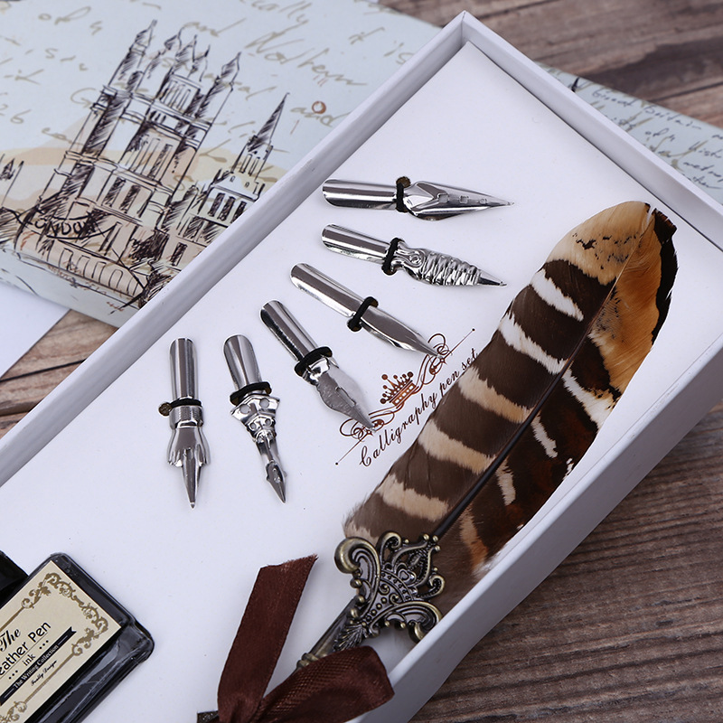 Retro Feather Dip Pen Writing  - Calligraphy Pen Set ulasan dan harga