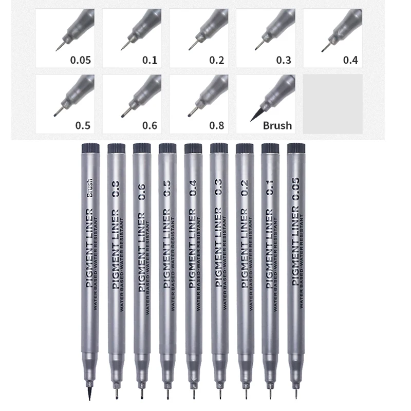 9Pcs/set Pigment Liner Micron  - Calligraphy Pen Set ulasan dan harga