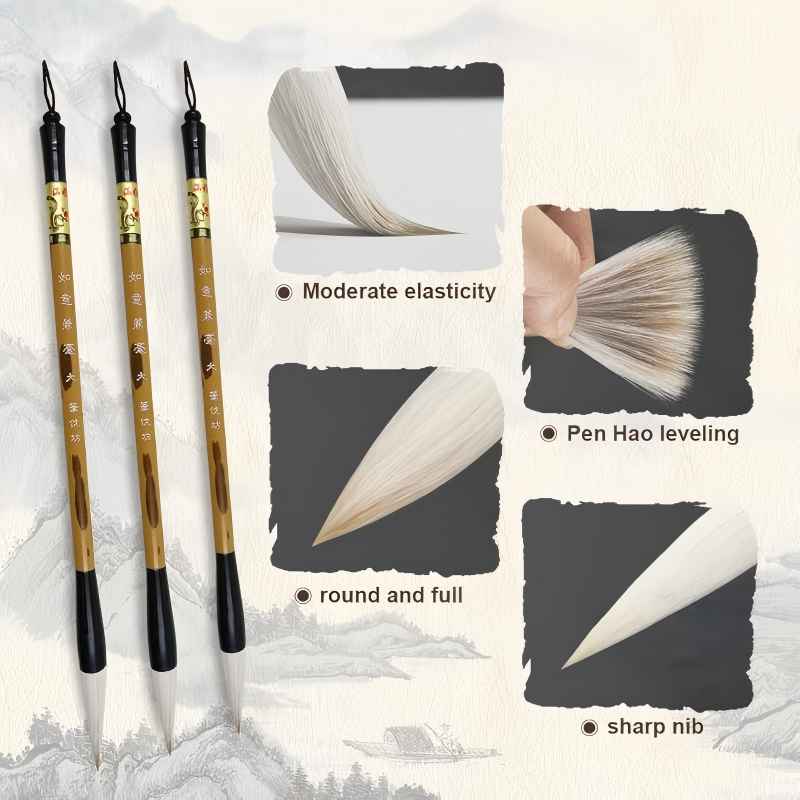 3 Sizes Chinese Writing Brush  - Calligraphy Pen Set ulasan dan harga