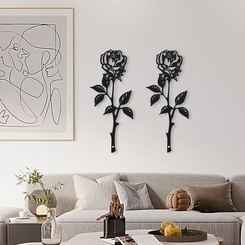 1pc Metal  Art Deco Rose Wall  - Art Craft Rose ulasan dan harga