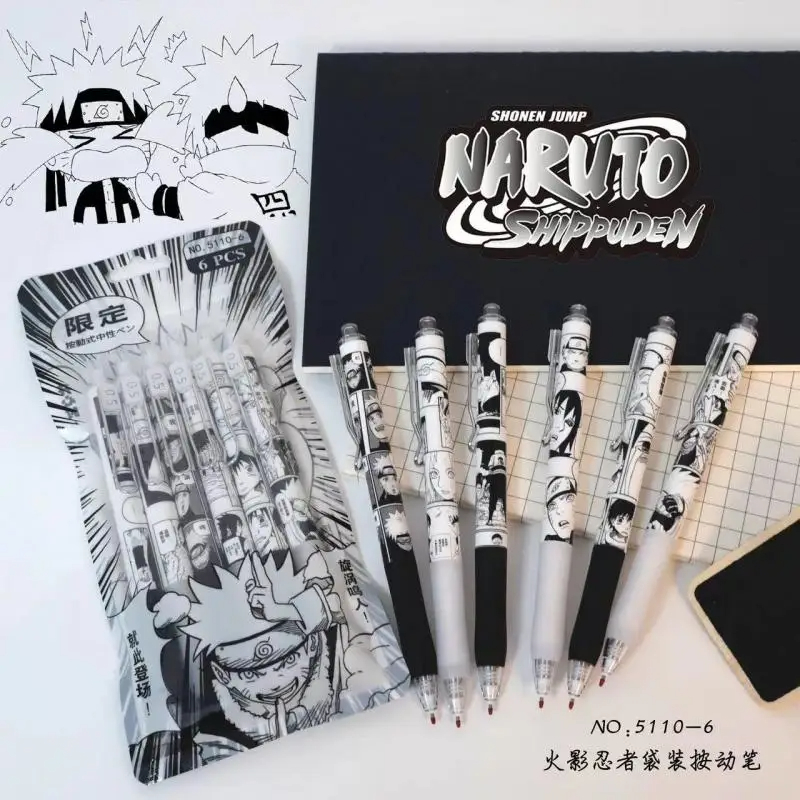 Naruto 6Pcs/set Gel Pen Anime  - Calligraphy Pen Set ulasan dan harga