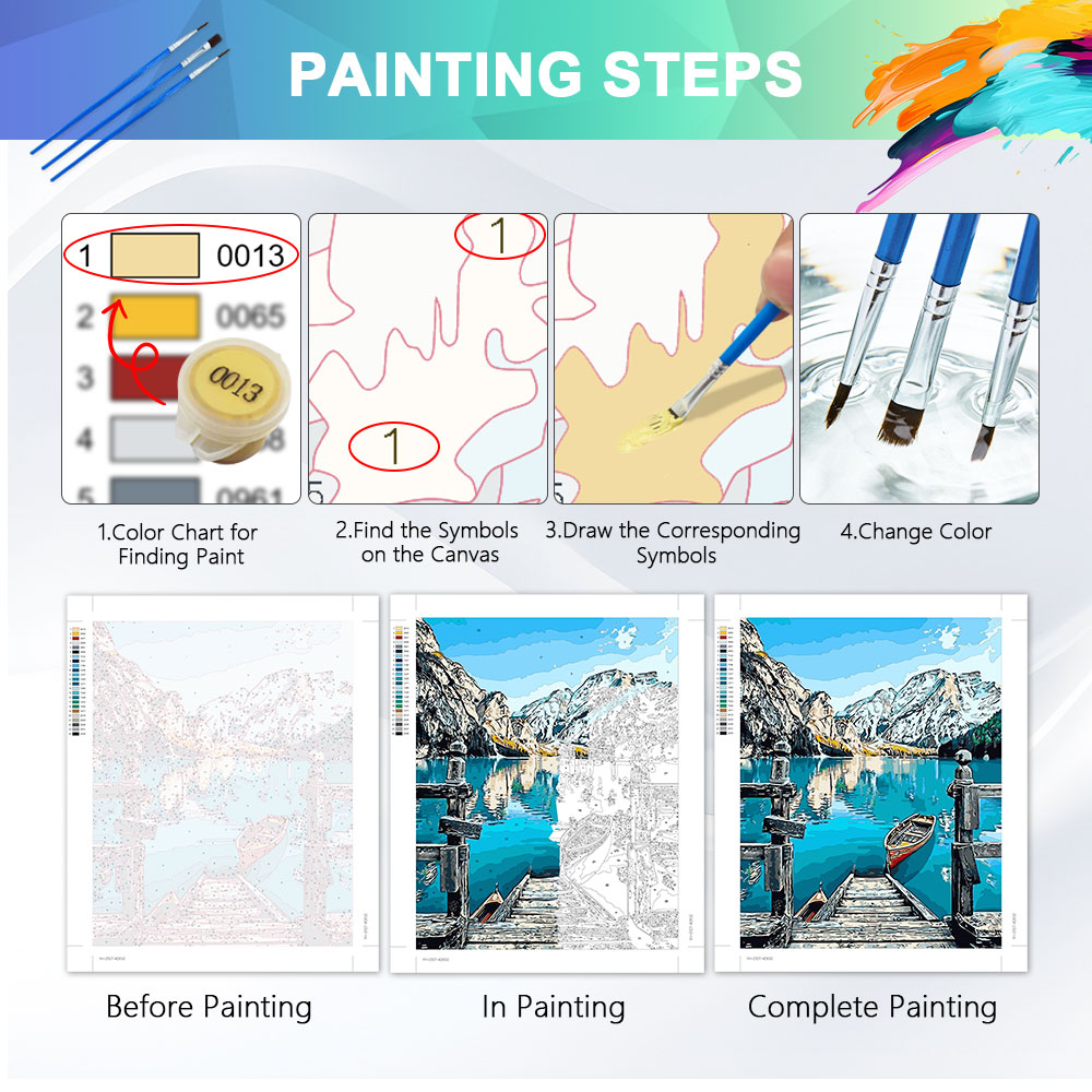 HUACAN Painting By Numbers Adu - Art Craft Rose ulasan dan harga