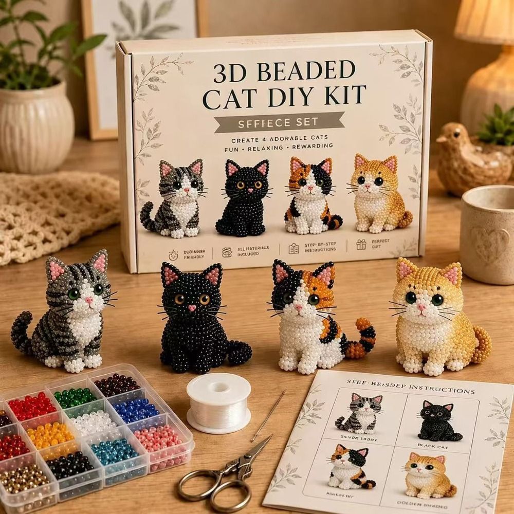 Handmade DIY Animal Bead Embro - Art Craft Cat ulasan dan harga