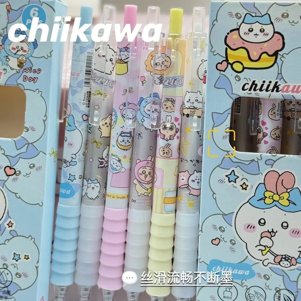6pcs Chiikawa Gel Pen Press Pe - Calligraphy Pen Set ulasan dan harga