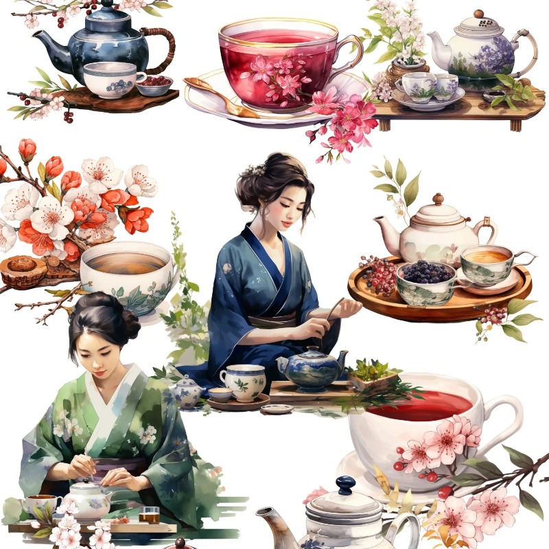 Cute Watercolor Tea Ceremony,  - Art Craft 6 Year Old ulasan dan harga