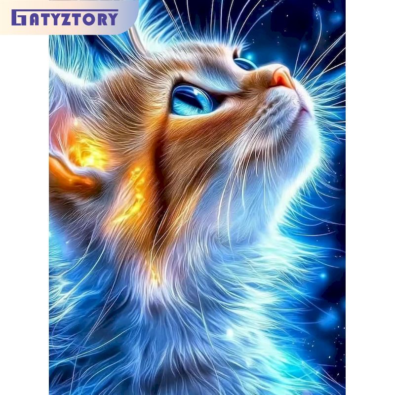 40x50cm Cat Painting By Number - Art Craft Cat ulasan dan harga