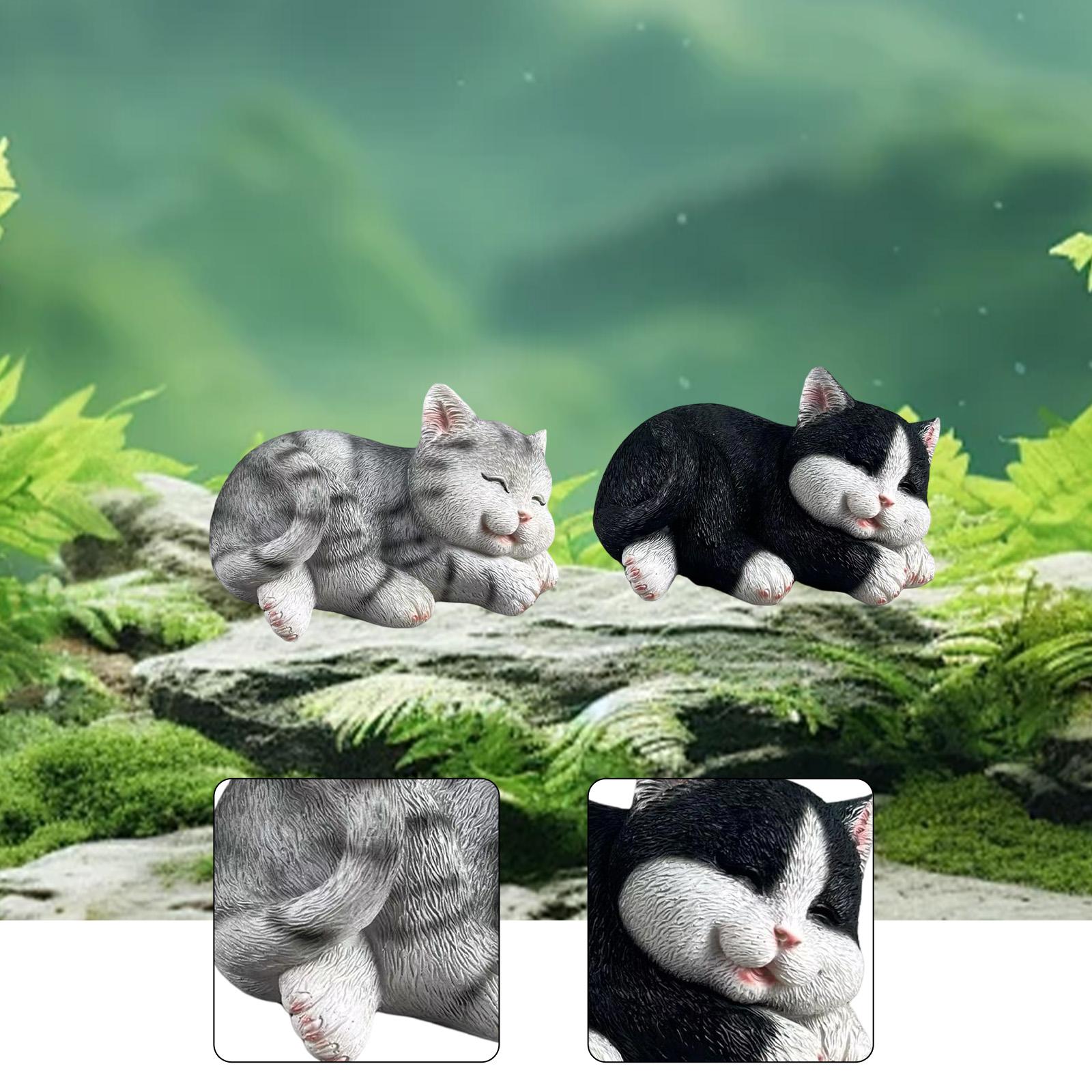 Cat Figurine Garden Statue Cre - Art Craft Cat ulasan dan harga