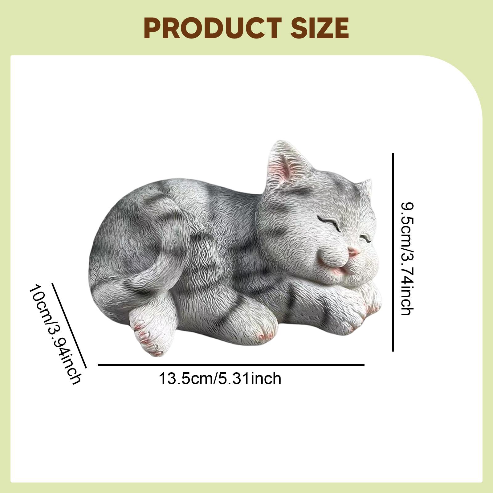 Cat Figurine Garden Statue Cre - Art Craft Cat ulasan dan harga