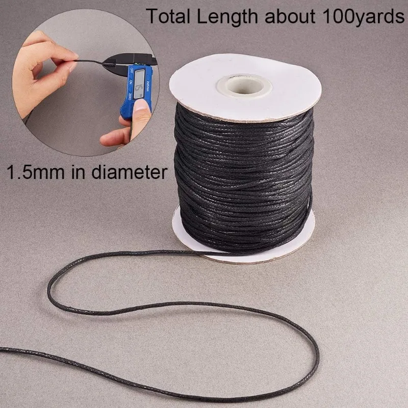 1Roll 100 Yards Waxed Cord Cot - Macrame Cord Cotton ulasan dan harga