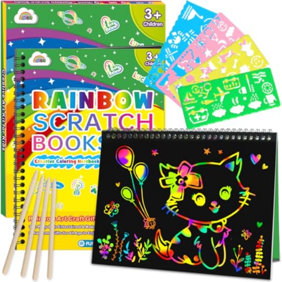 2 Pack Rainbow Scratch Paper N - Art Craft Notebook ulasan dan harga