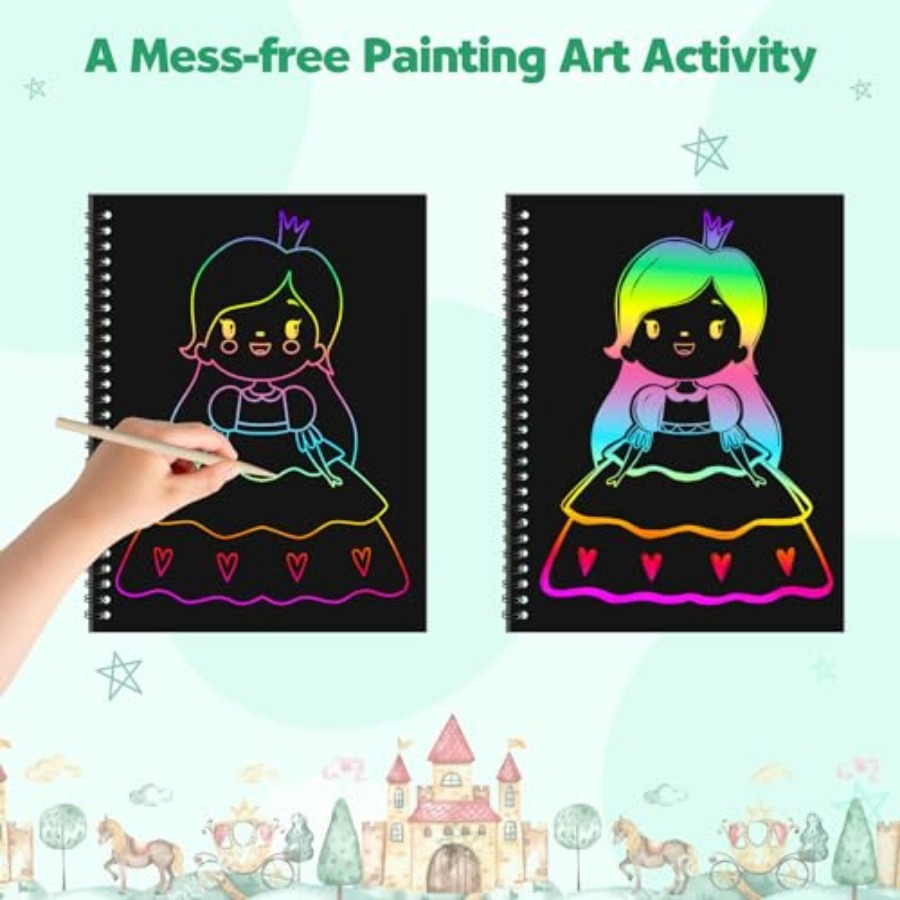2 Pack Rainbow Scratch Paper N - Art Craft Notebook ulasan dan harga